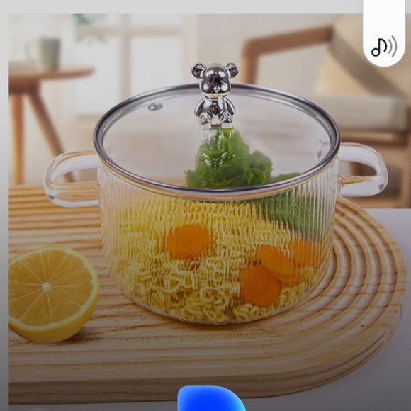 LITTLE HOMIE Glass Pots for Cooking on Stove with Lids 1.6L (54oz) - GlassPot Co - Picture 5 of 12